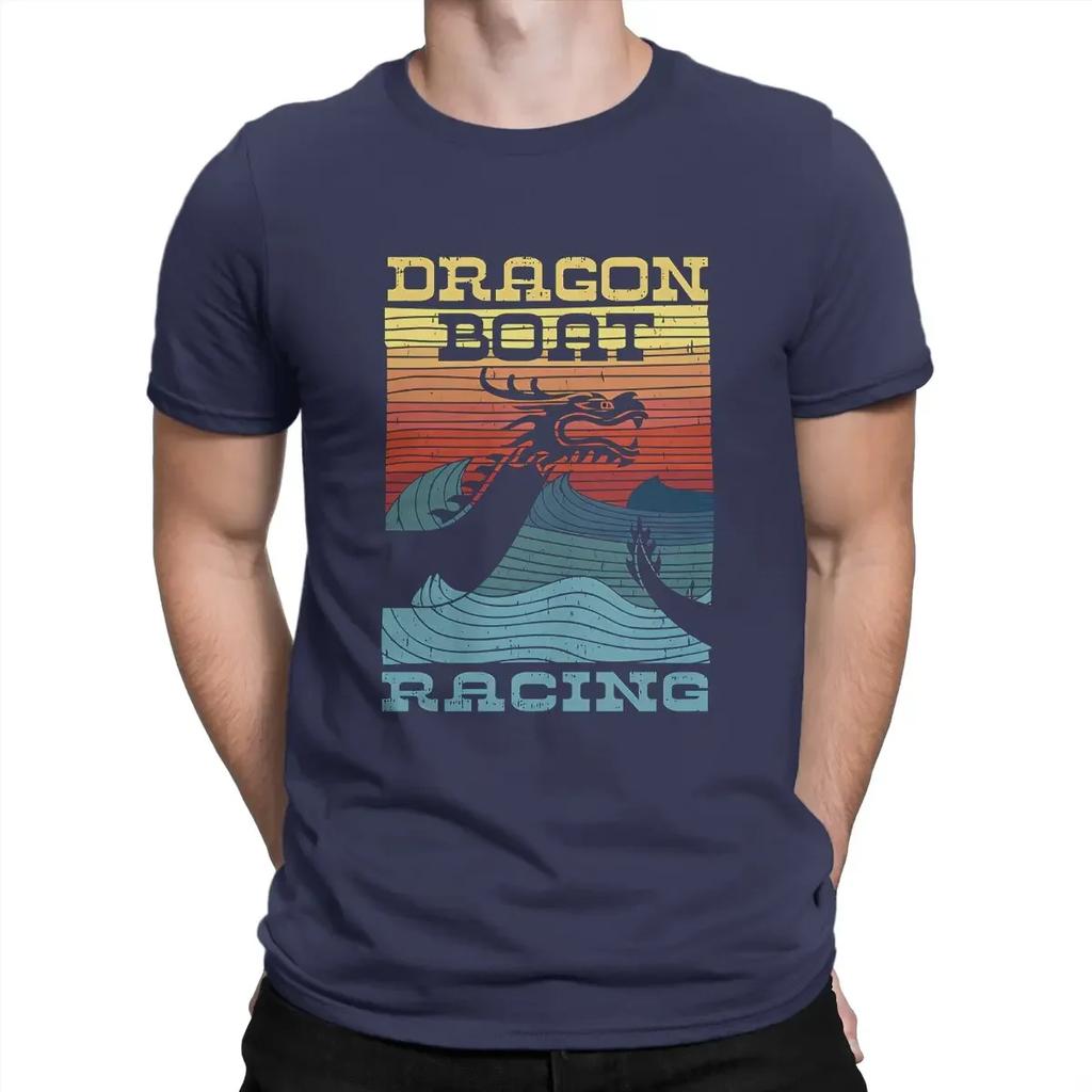 T Shirt Humor High Quality Birthday Dragon Boat Racing Retro Look Man's TShirt Dragon Design Crewneck Short Sleeve 100% Cotton