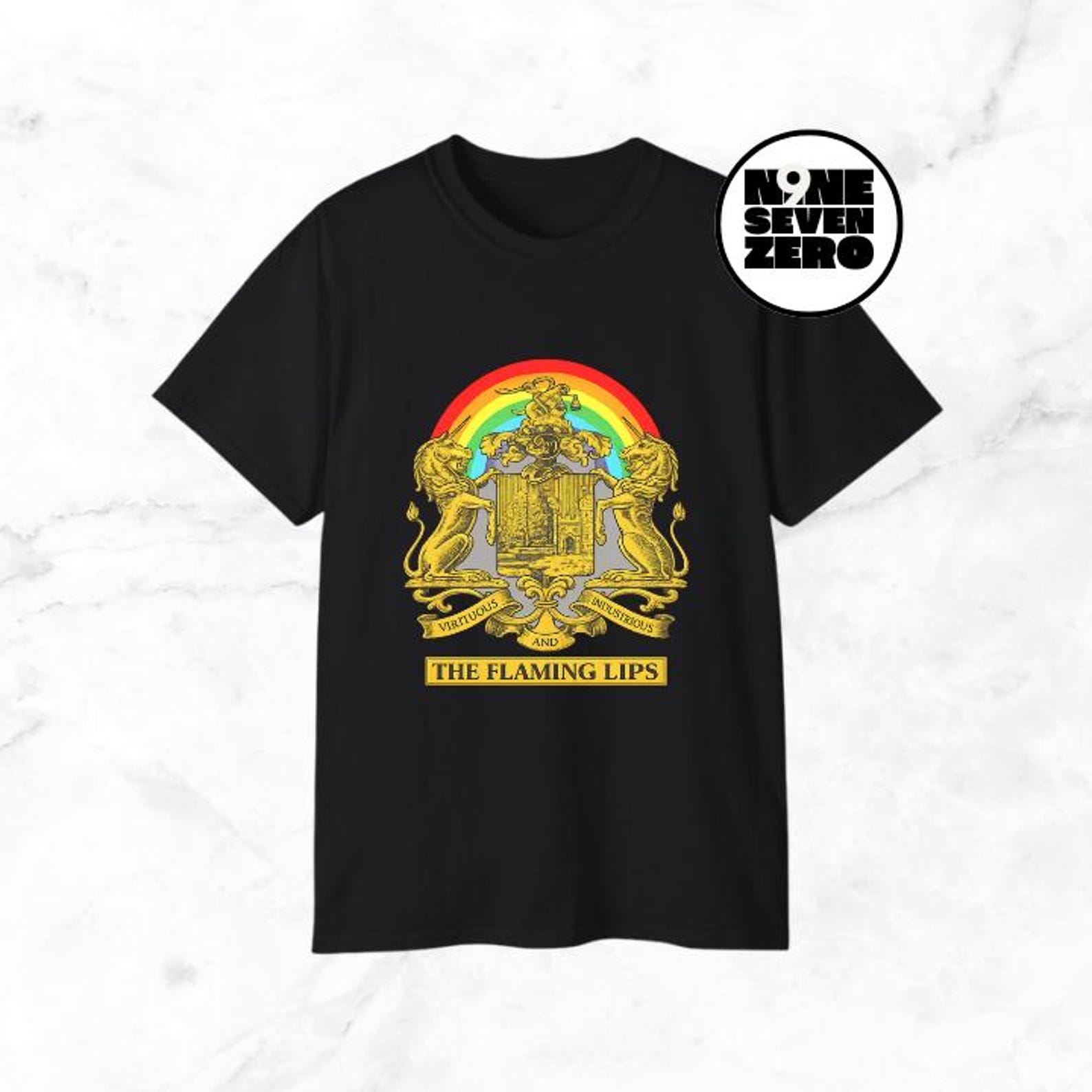 The Flaming Lips Virtuous Industrious Black Gildan 5000 T-Shirt: 100% US Cotton S