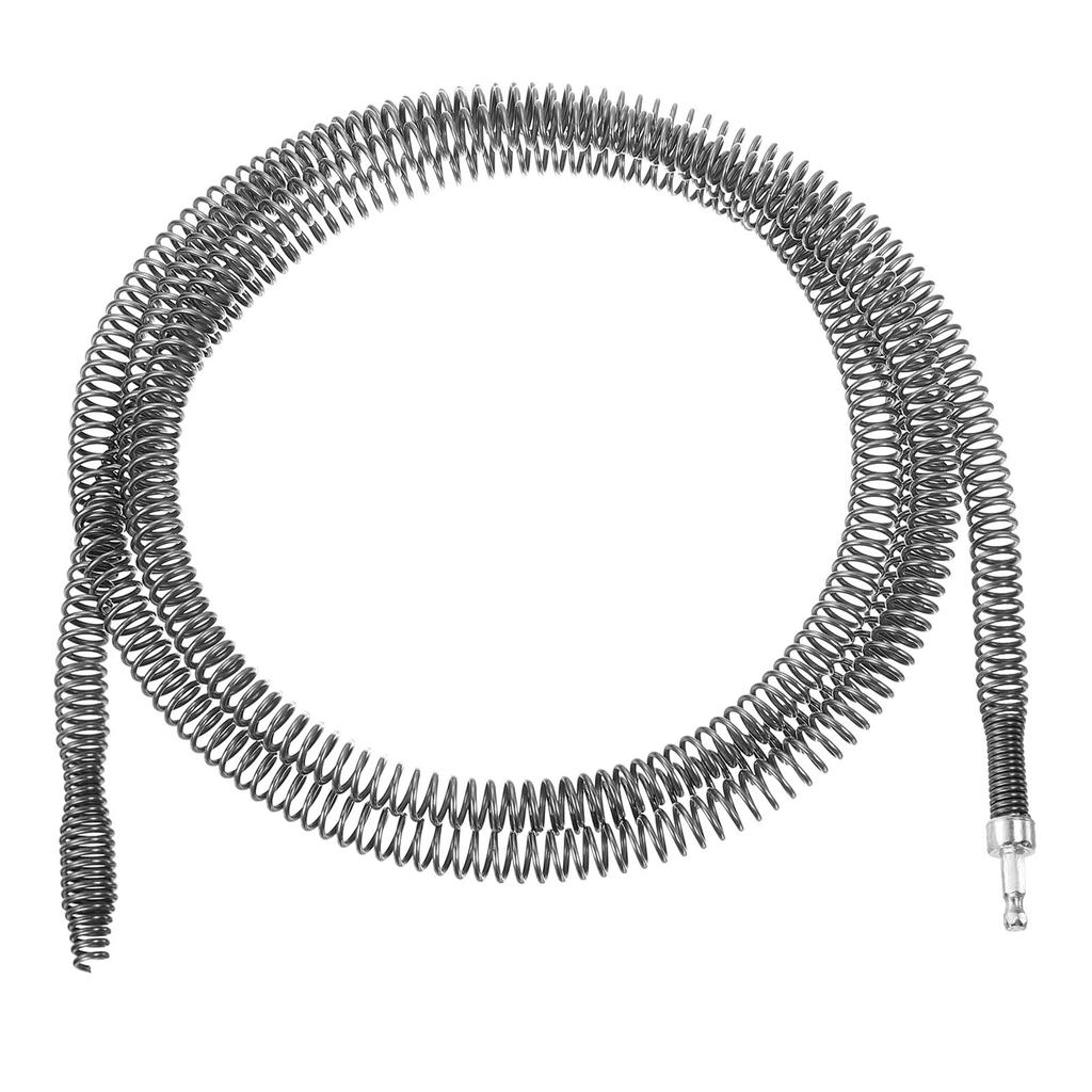 Uxcell 1pcs Drain Clog Remover Tool 3m 16mm Thick Drain Auger Hair Remover Spring Cable with Electric Drill Connector Plumbing Snake for Kitchen Sink