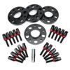4pcs Flange Wheel Spacers 20pcs Extended Lug Bolts Sleeve Staggered Kit Fit for 1 3 5 6 7 8 SERIES(Black )