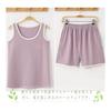 [Pluviva] Women's Pajamas, Summer Room Wear, Sleeveless, Loungewear, Top and Bottom Set, Travel Pajamas, Large Size, Sleepwear, Sleepwear,