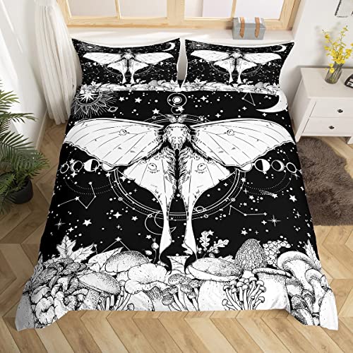 Schädel Rose Skelett Thema Bettbezug Set Polyester Bettdeckenbezug mit Kissenbezug für Kind Junge Teenager King Queen Size Bettwäscheset