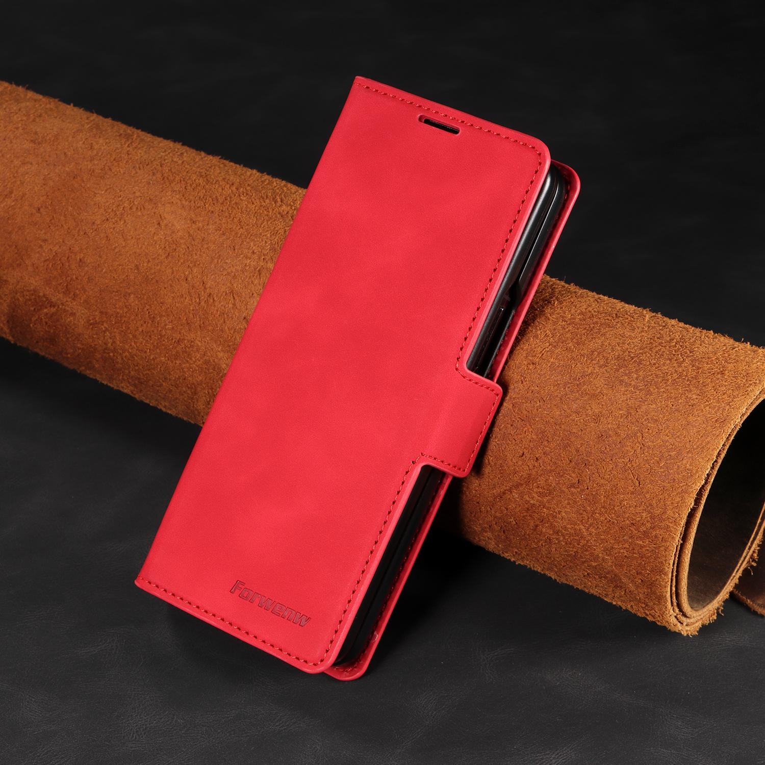 

Luxury Retro Leather Phone Case For Samsung Galaxy Z Fold 7 6 5 4 3 Fold7 Fold6 Fold5 Fold4 Wallet Card Slot Magnetic Flip Cover Galaxy Z Fold4 червоний