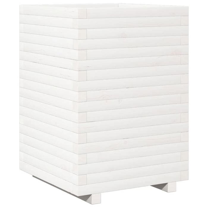 VidaXL Jardinière blanc 50x50x72 cm bois de pin massif, jardinière d'extérieur, bac à fleurs, bac à tomates, jardinière de 3282610