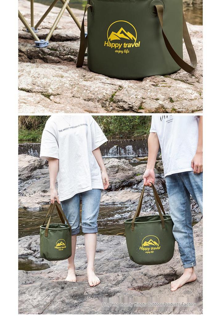 Mingtu Portable Foldable Outdoor Washbasin & Water Bucket for Camping, Travel, and Fishing