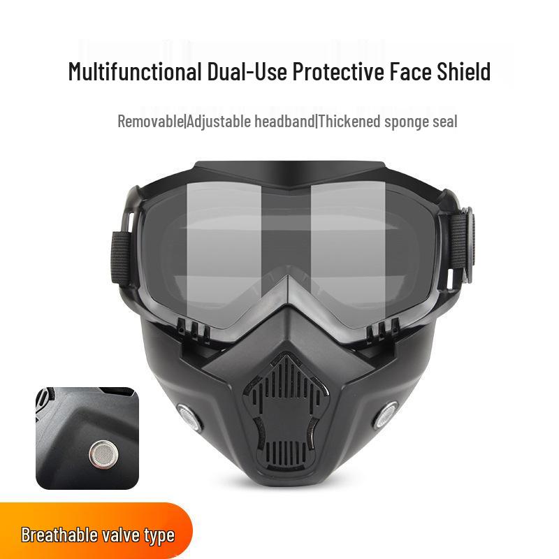 Harley Windproof Welding & Riding Mask with Detachable Cap & Anti-Glare Goggles