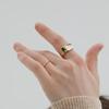 French Light Luxury Temperament White Fritillary Square Open Ring Women's Niche Design Does Not Fade Advanced Index Finger Ring