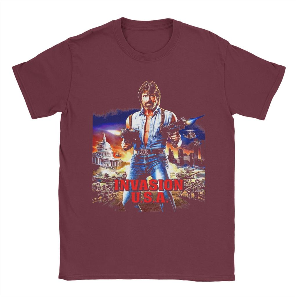 Men T Shirt Invasion USA Active T Shirts Hip Hop  Summer Tees Y2K Funny Cotton Clothing Plus Size 6XL