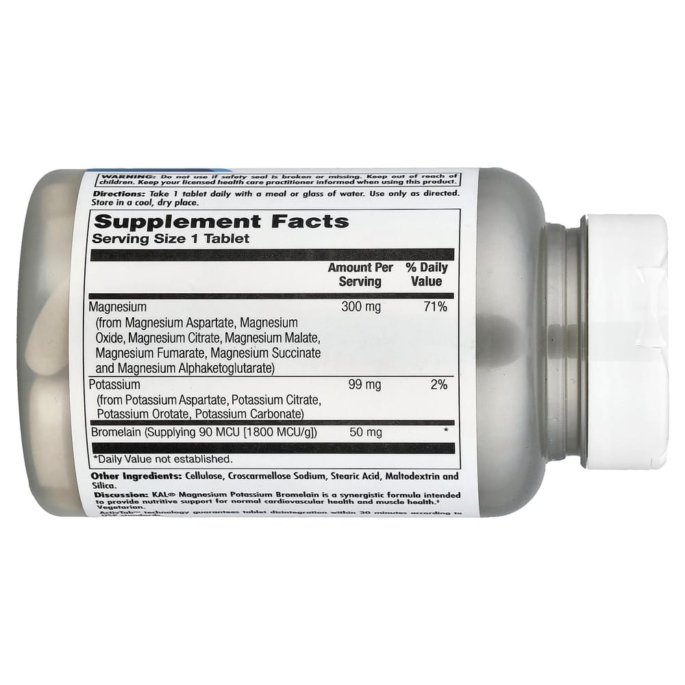 KAL Magnesium Potassium Bromelain 60 Tablets