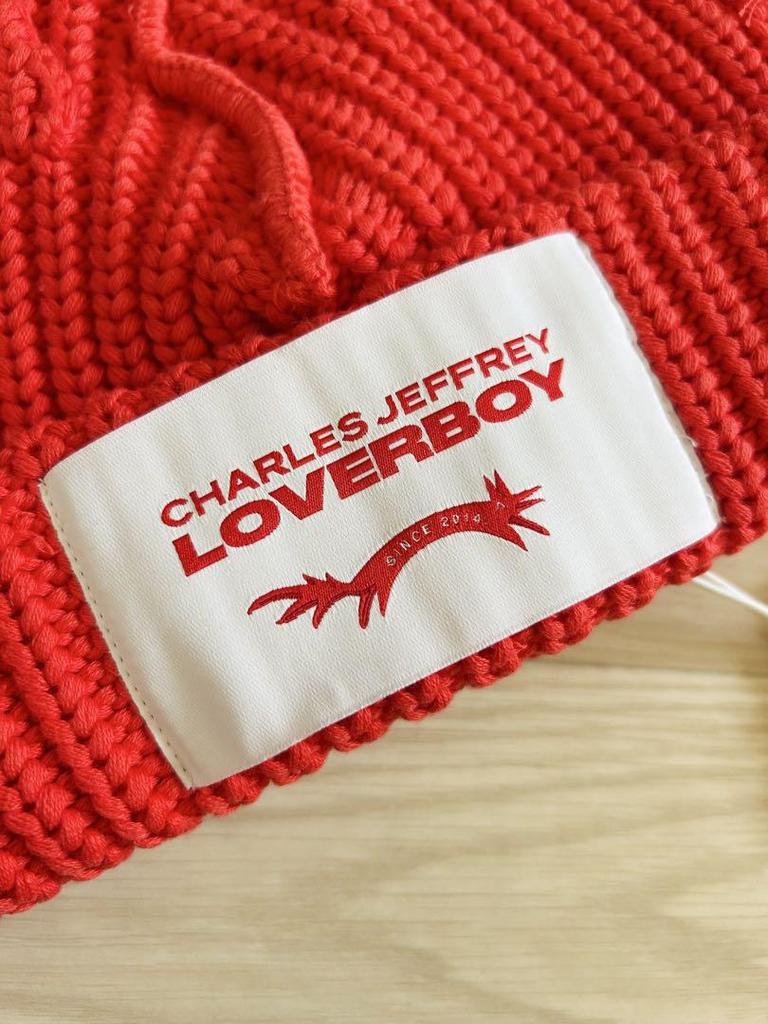[USED] Charles Jeffrey LOVERBOY Knit Hat, Red, Unisex