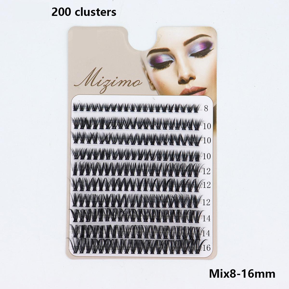 

Сегментовані накладні вії з пучком 200 шт. Густі збільшені вії можна нащепити вдома 40D10paiMix8-16mm C чорний