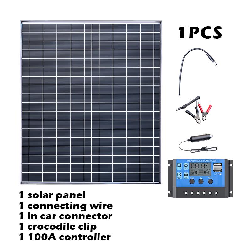 Portable Solar Charging Kit with 20W Fast Charge & 12V Built-in Battery, Emergency Backup Power Supply for Outdoor Camping