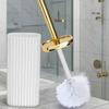 Professional Heavy-Duty 360° Rotating Toilet Brush Set with Adjustable Height Handle, Corrosion-Resistant Compact Stand