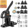 Button Maker Machine 1"/1.25"/2.25"(25/32/58 mm) Pin Maker Black, with 300pcs Button Parts, Circle Cutter and Magic Book, Ergonomic Handle, for DIY