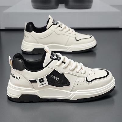 Scarpe da Uomo Trendy Versione Coreana Sport Tempo Libero Scarpe da Skate Traspiranti Bianche con Suola Spessa Fodera in Mesh Nuova Collezione Traspirante