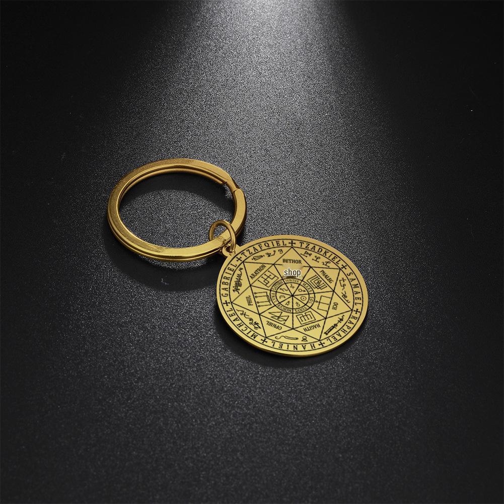 Siedem Archaniołów Magiczny Krąg Brelok: Zawieszka Runa i Mantra ze Stali Nierdzewnej