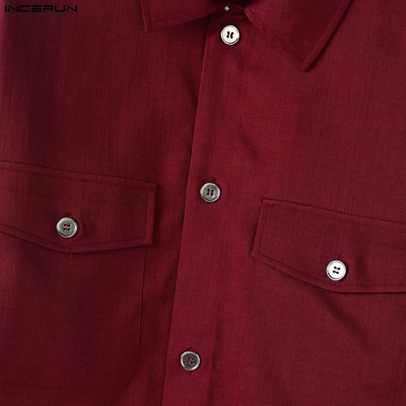 INCERUN Women Men Long Sleeve Cropped Tops and Irregular Skirts Sets Outfits