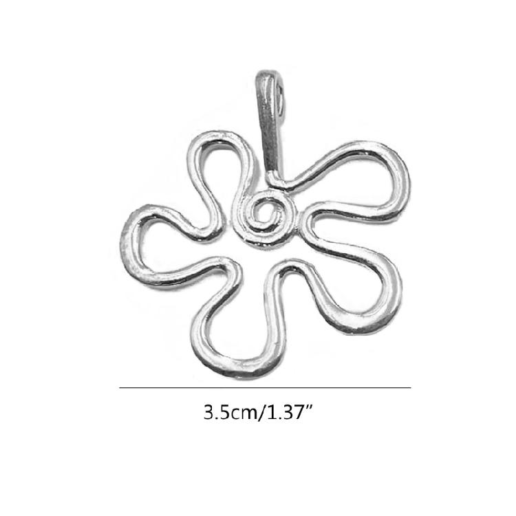 Flower Charm Pendants Abstract Flower Charm Dangle Jewelry Making Accessories