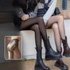 Women's Autumn Warm Thick Outer Wear Transparent Skin Bare Leg Pantyhose High Waist Large Size Tights Basic Style