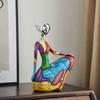 Sculpture féminine de yoga Statue abstraite de femme en résine pour bureau étagère salon 14,5 cm x 10,4 cm x 23 cm