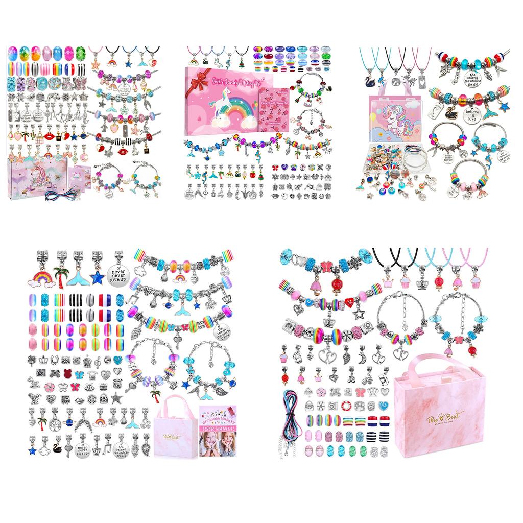 Bracelet Making Kit Fun Toddler DIY Jewelry Making Kit for Bracelets Necklaces Pendants 75 Accessories