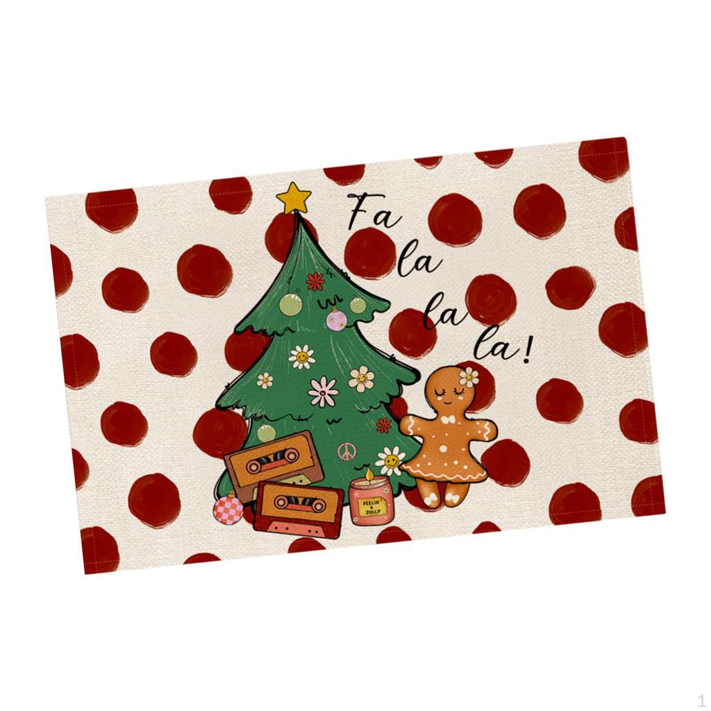 Christmas Placemat Party Decor Reusable Washable Coasters Versatile Table Decoration