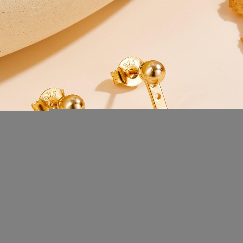 Elegant French Vintage Style Freshwater Pearl Stud Earrings Women Sterling Geometric Oval Design 925 Sterling Silver