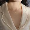 Retro Champagne Gold Bow Sterling Silver Clavicle Necklace for Women - Unique, Creative Design