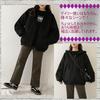 Ririka Basic Casual Fit Size Women's Zip-Up Hoodie, Oversized, Fleece-Lined, Gray/Black, (Black, M)