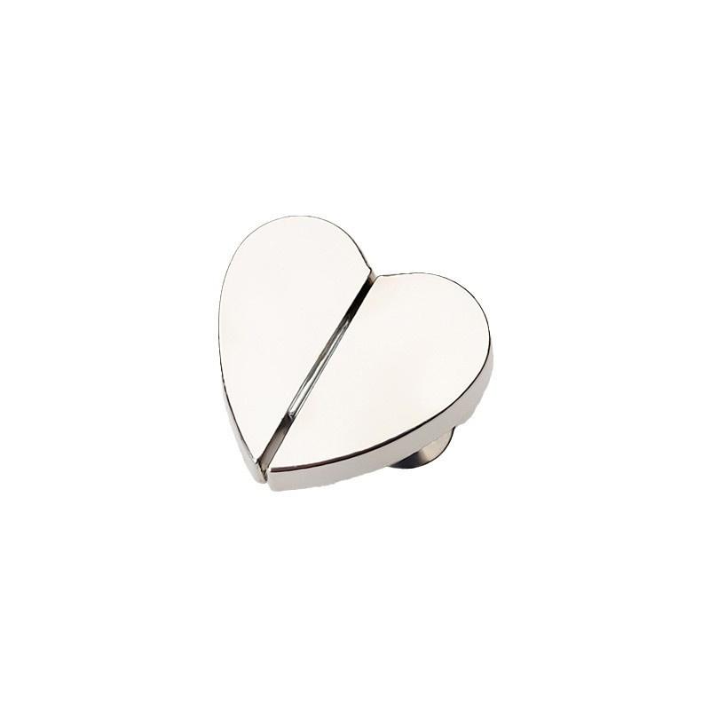5 Pairs Silver Heart-Shaped Magnetic Curtain Button Nail Free Detachable Alloy Magnetic Clips For Office Home Kitchen Curtains