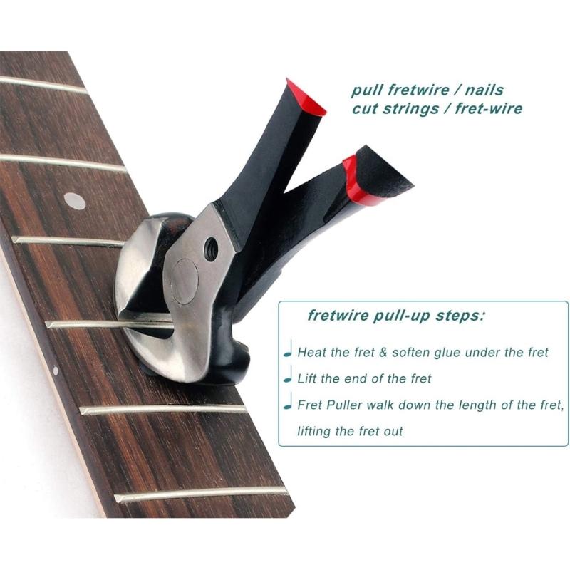 Guitar Bass Fret Wire Nipper Puller Plier String Instrument Maintenance Pliers for Musicians and Luthiers Enduring