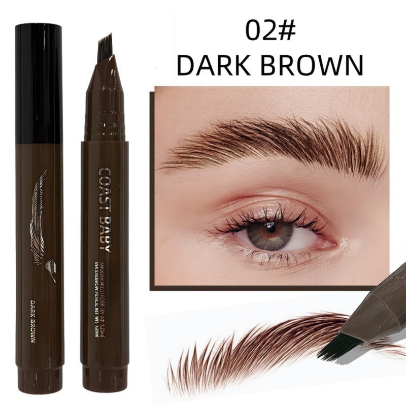 1PC double-effect fast eyebrow pencil: unique hair design, can shape a clear and realistic eyebrow shape, waterproof