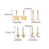9 Pairs Lovely Wear-resistant Hoop Earrings with Ear Clip Eardrop Pendants Ear Moon Set Portable Pendants for Women Girls