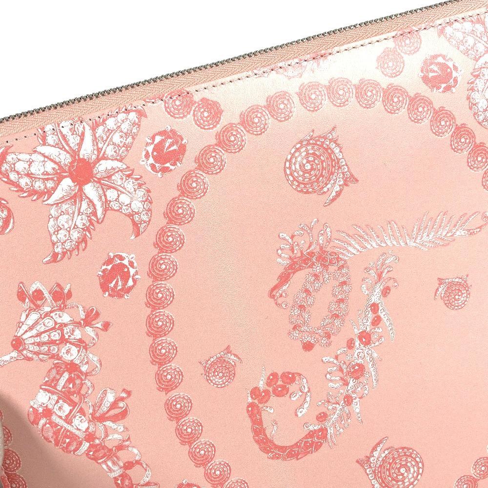 TIFFANY&Co. Logo Bag Pouch Clutch Bag Leather pink/TIFFANY & Co. Blue