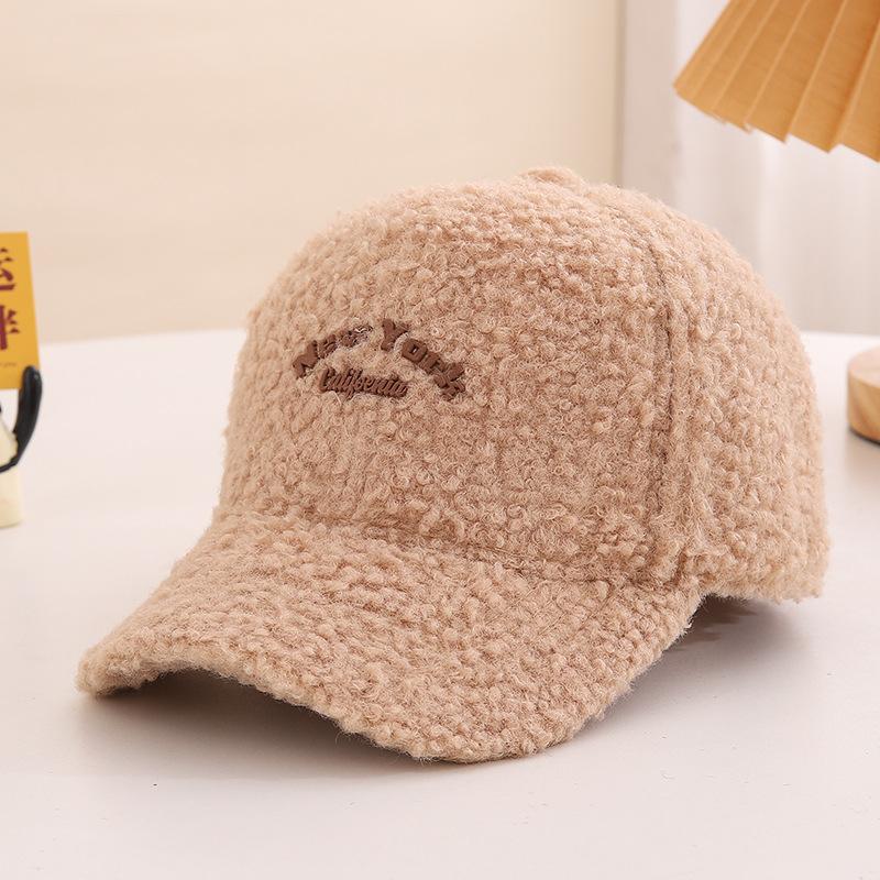

Children s Hat Korean Style Boys and Girls Lamb Velvet Warm and Cold Proof Duck Cap Autumn and Winter Cute Baby Baseball Cap Trend (50-54cm)