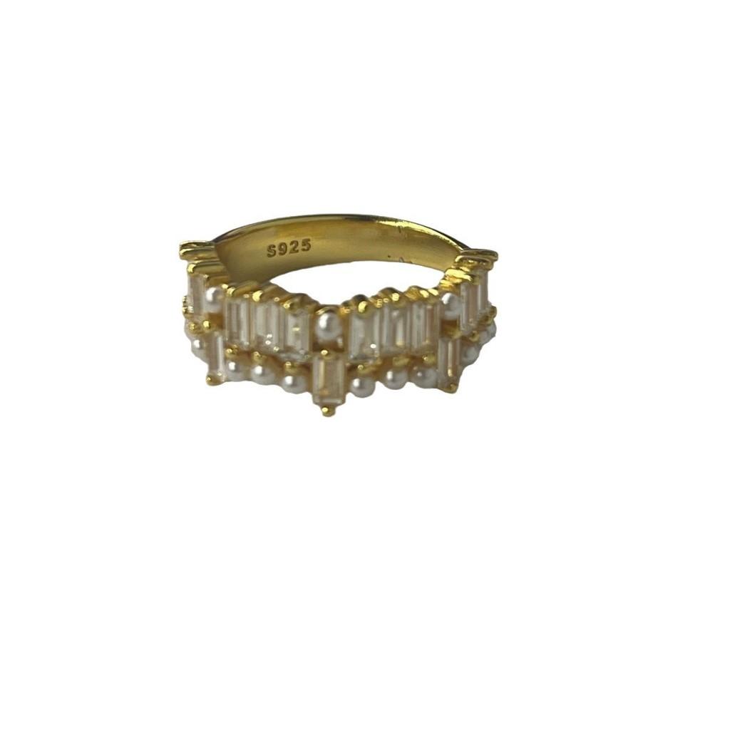 Love Retro Chic Heart Ring Copper Adjustable Pearl Ring For Women Highend Accessory Fashion