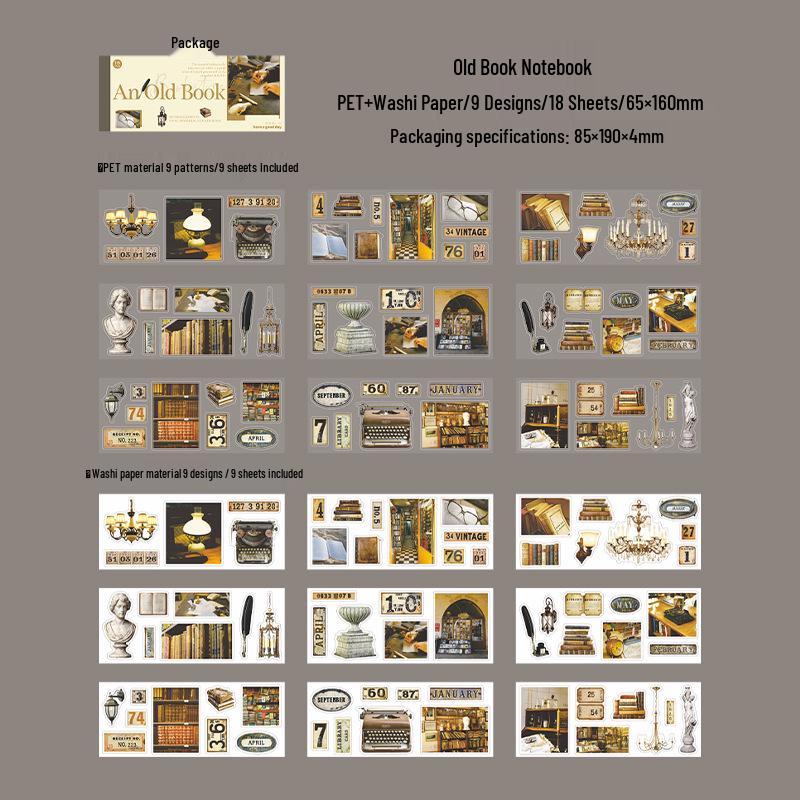 Beautiful Day Vintage Book Series: Double Material Sticker Book (4 Designs)