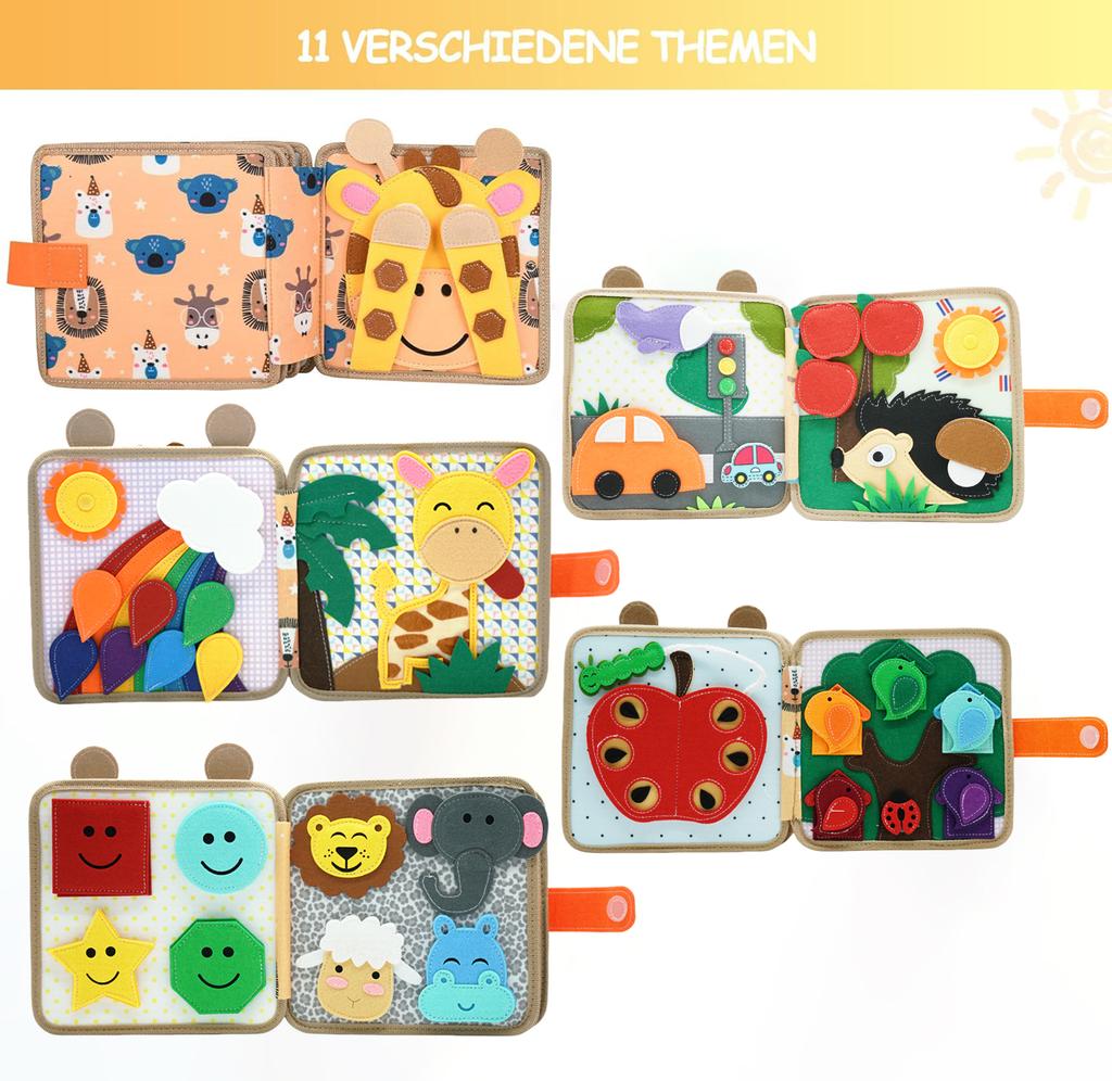 Babyspielzeug Weiches 3D Stoffbuch Erstes Buch Montessori Säugling Frühe Farbe Kognitive Lernspielzeuge Erlernen grundlegender Lebenskompetenzen Spielzeuge