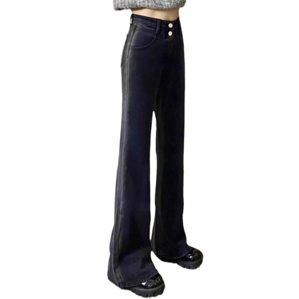 Petite Women's 2024 Retro Micro Flare Jeans for Spring and Autumn