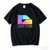 Holographic Live Free Minimalist Streetwear TShirt