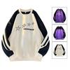 American Fashion Brand Contrasting Color Splicing Round Neck Ins Trendy Loose and Versatile Couple Jacket Spring New Sweatshirt for Men and Women