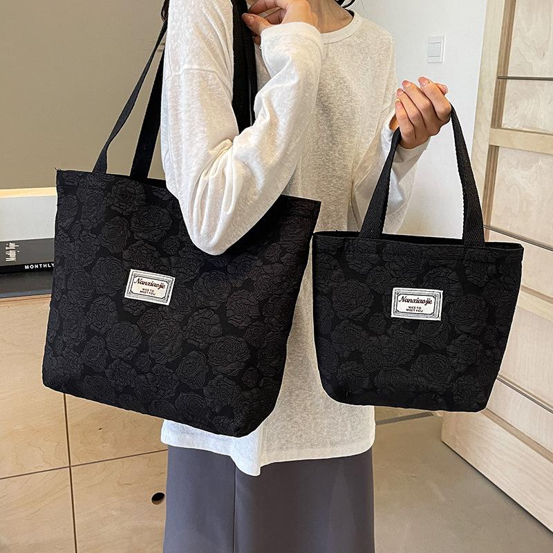 Korean Ins Niche Canvas Bag New Fashion Commuter Tote Bag Female College Students' Class Shoulder Bag