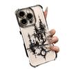 Dark Gothic Line Plating Phone Case For Xiaomi 15T 15 14 13 Poco M7 F7 F4 F5 X7 X6 X5 X3 Pro Ultra 4G 5G Anti Fall Airbag