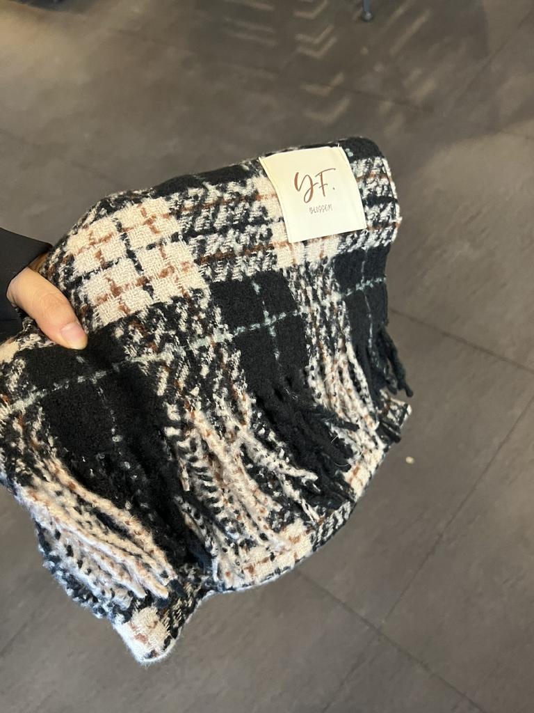Xiaomi fall/winter cozy faux cashmere scarf - women's warm retro long shawl, korean style ins cold weather neck warmer for men
