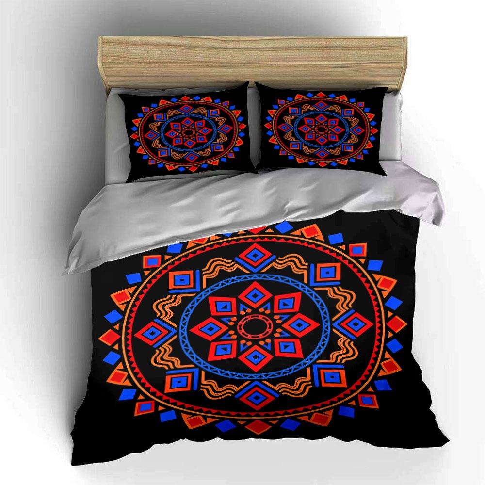 Geometric Mandala Decor Set Soft Comfortable Duvet Cover Bedding Set Included 1*Duvet Cover & 2*Pillowcases, Gift