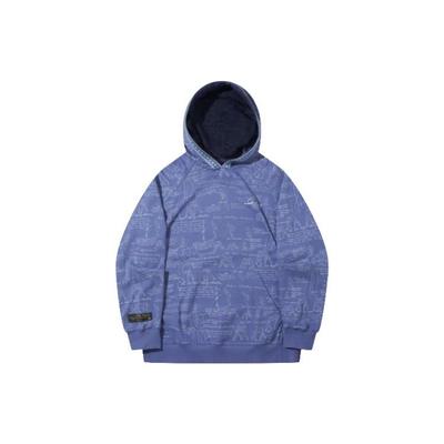 Li Ning X Bruce Lee Kollaboration Kung Fu Serie Lockerer Schnitt Allover-Print Bestickt Lässiger Pullover Hoodie Herren Hoodies Sternenblau AWDTC77-2