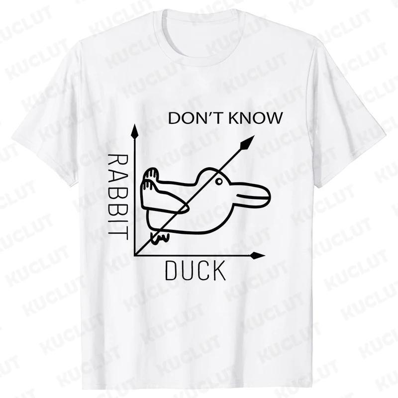 Duck Rabbit Fun Math T Shirt Birthday Gift for Men Funny Adult T-Shirt Men Short Sleeve Tshirt Men Funny Graphic Tee Shirt Tops