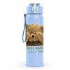1PC Sleepy Teddy Bear Soft Toy Print 750ml Color Plastic Sports Water Bottle Leakproof Flip Straw Lid Suitable for Sports Office Home Use