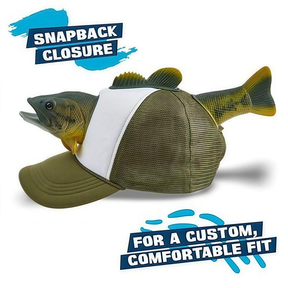 Funny 3D Fish Animal Trucker Hat Adjustable Fit One Size Novelty Fishing Hat Mesh Breathable Baseball Cap For Men Women