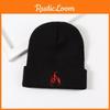 Neue Mode Flammenstickerei Warme Strickmütze Winter Paar Ohrenschutz Beanie